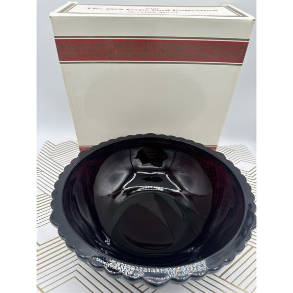 Vintage 1876 Avon Cape Cod Ruby Red 8 1/2" Serving Dish New In Box - Picture 2 of 7